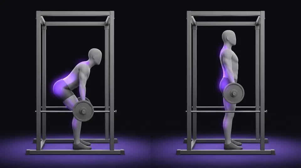 Rack pull: posición inicial y final, ilustración de LifeOS
